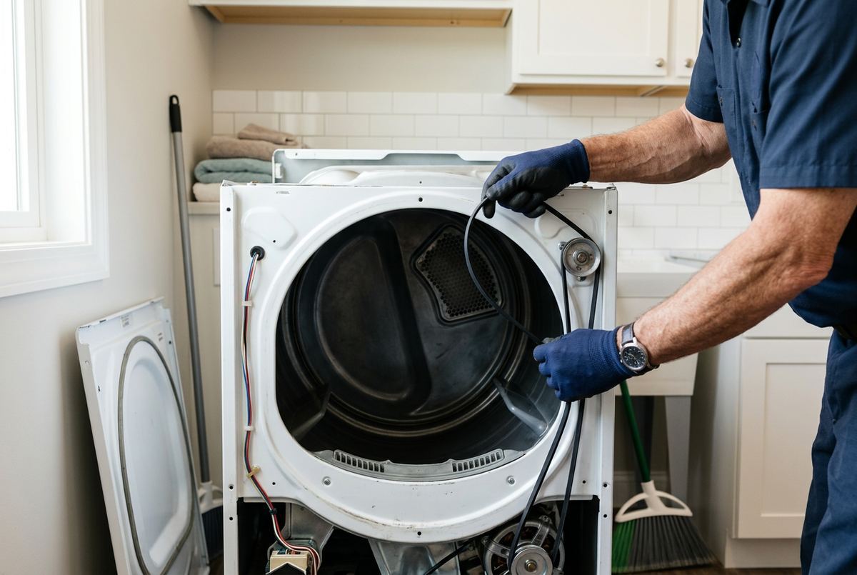 Dryer Repair technician at work