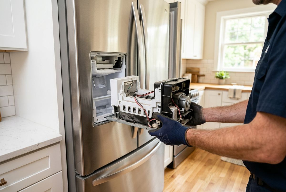 Ice Maker Repair technician at work